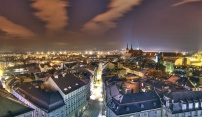 Noční Olomouc z radniční věže