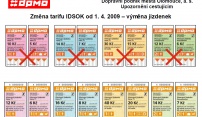 Od 1. dubna se mění tarify v celém IDSOK