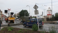 Komplikace v dopravě v Litovelské ulici